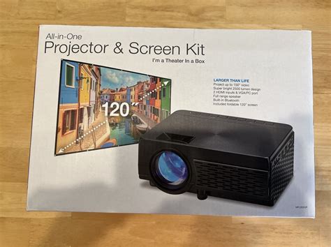Memorex projector and screen kit - Project your favorite movies, games and photos up to a 150" screen size with HDMI, USB, and AV. Easily adjust the picture for the best viewing angle with manual focus and angle correction. Connect your speakers to the audio out, a Bluetooth speaker, or use the built-in speaker to complete the scene. $159.99.